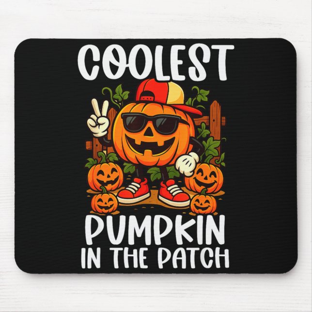 Alfombrilla De Ratón Halloween Shirts Boys And Kids Coolest Pumpkin In  (Frente)