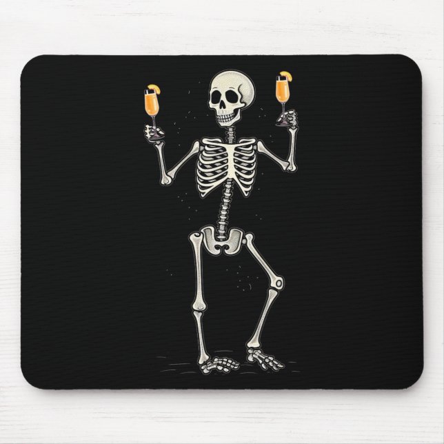Alfombrilla De Ratón Halloween Skeleton Bebe Peach Bellini Tail (Frente)