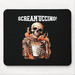 Alfombrilla De Ratón Halloween Skeleton Beber café Scream'uccino!
