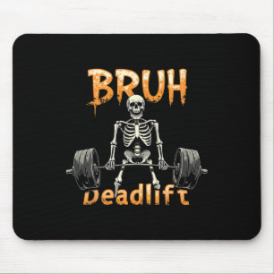 Alfombrilla De Ratón Halloween Skeleton Deadlift Funny Fitness Weightli