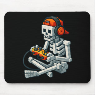 Alfombrilla De Ratón Halloween Skeleton Gamer Pixel Video Gaming Boys M