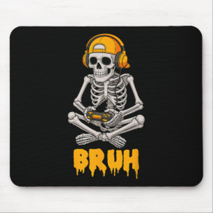 Alfombrilla De Ratón Halloween Skeleton Gamer Video Gaming Funny Skelet