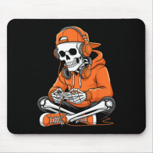 Alfombrilla De Ratón Halloween Skeleton Gamer Video Juegos de Niños Hom