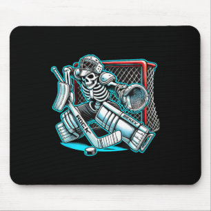 Alfombrilla De Ratón Halloween Skeleton Goalie Hockey