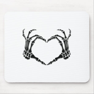 Alfombrilla De Ratón Halloween Skeleton Heart Hands