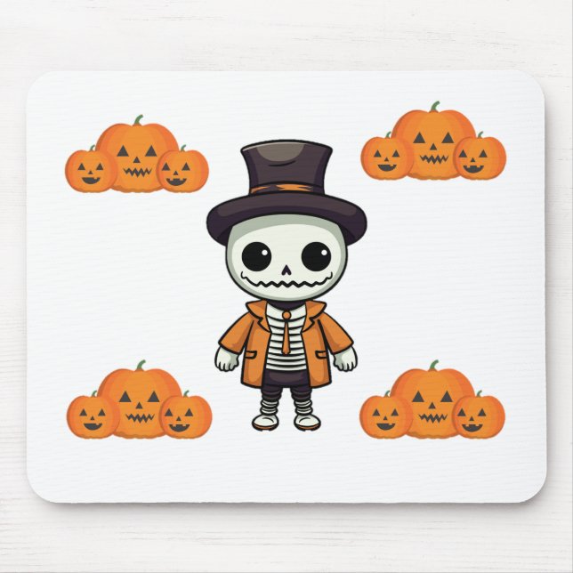 Alfombrilla De Ratón Halloween Skeleton Mouse Pad (Frente)