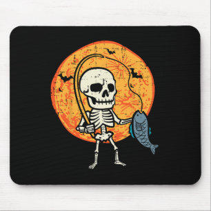 Alfombrilla De Ratón Halloween Skeleton Pescador disfraz Hombres B