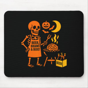 Alfombrilla De Ratón Halloween Skeleton Rbecue Cerveza Cerveza Boo Spoo
