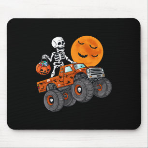 Alfombrilla De Ratón Halloween Skeleton Riding Monster Truck Toddler Bo