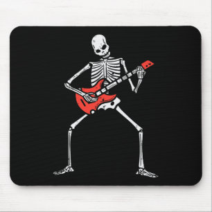 Alfombrilla De Ratón Halloween Skeleton Rock Guitar Costume Rockeros