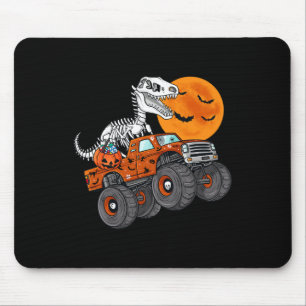 Alfombrilla De Ratón Halloween Skeleton T Rex Monster Truck Niños T