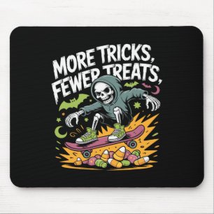 Alfombrilla De Ratón Halloween Skeleton Tricks Skateboard