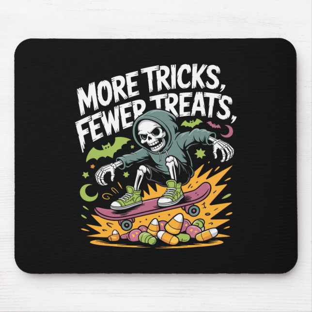 Alfombrilla De Ratón Halloween Skeleton Tricks Skateboard (Frente)