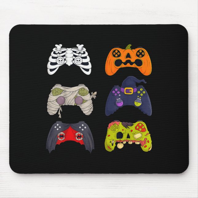 Alfombrilla De Ratón Halloween Skeleton Zombie Gaming Controllers  (Frente)