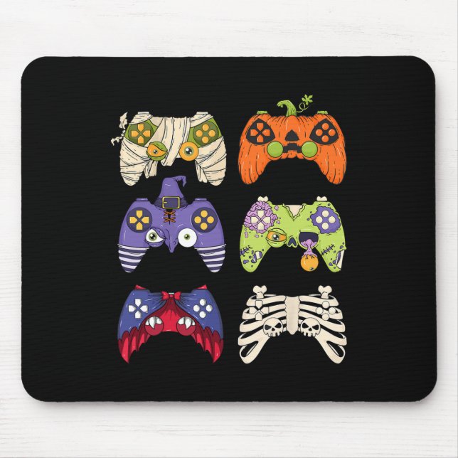 Alfombrilla De Ratón Halloween Skeleton Zombie Gaming Controllers Mummy (Frente)