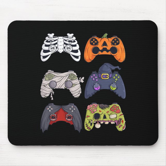 Alfombrilla De Ratón Halloween Skeleton Zombie Gaming Controllers Mummy (Frente)