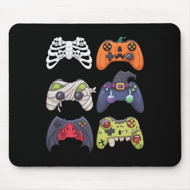 Alfombrilla De Ratón Halloween Skeleton Zombie Gaming Controllers Mummy (Frente)