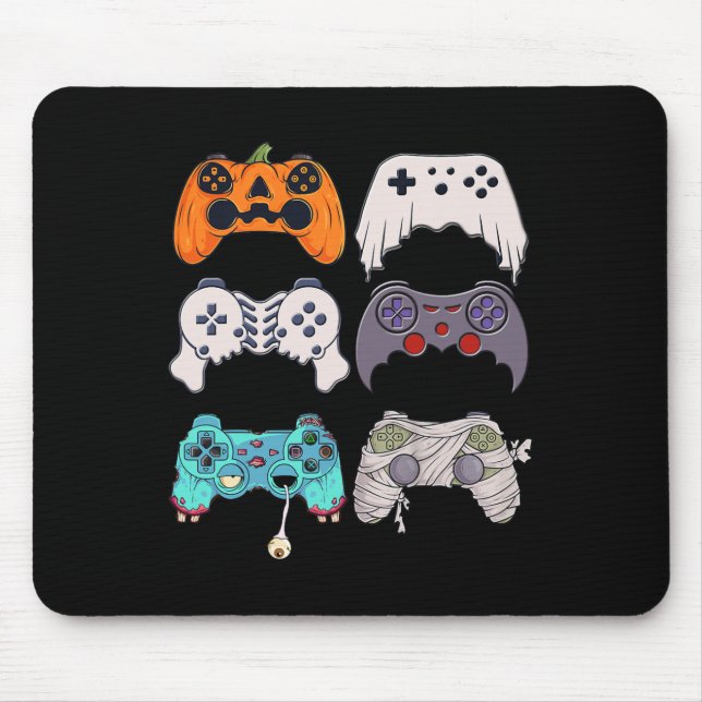 Alfombrilla De Ratón Halloween Skeleton Zombie Gaming Controllers Mummy (Frente)