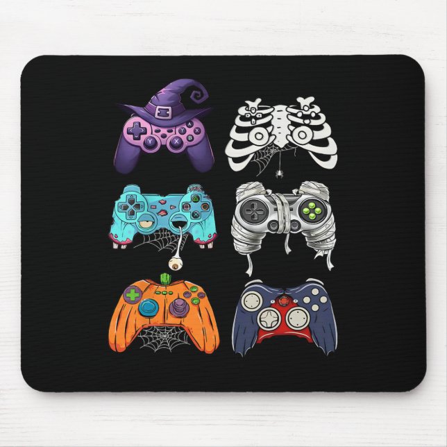Alfombrilla De Ratón Halloween Skeleton Zombie Gaming Controllers Mummy (Frente)