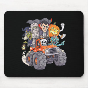 Alfombrilla De Ratón Halloween Skeleton Zombie Monster Truck Vampire Bo
