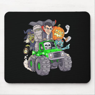 Alfombrilla De Ratón Halloween Skeleton Zombie Monster Truck Vampire Bo