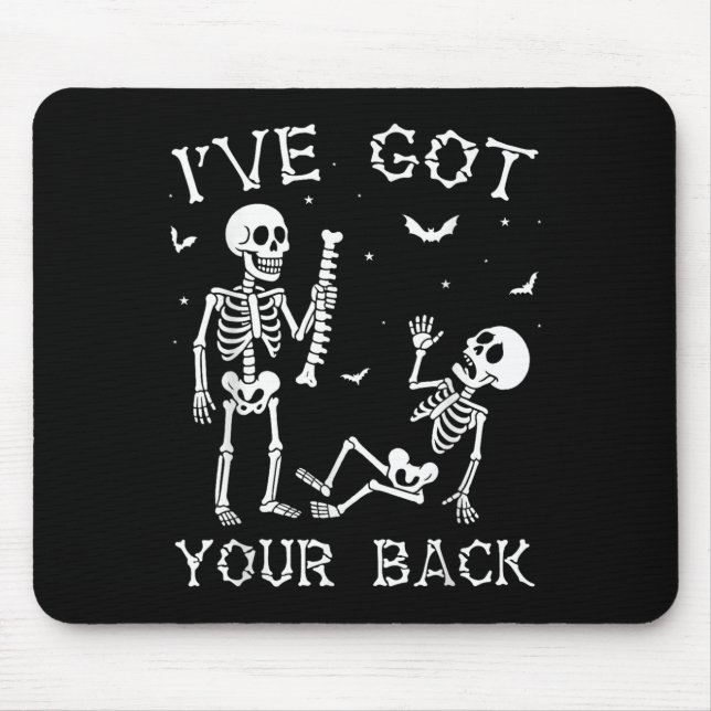 Alfombrilla De Ratón Halloween Skeletons Ive Got Your Back Costume Men  (Frente)