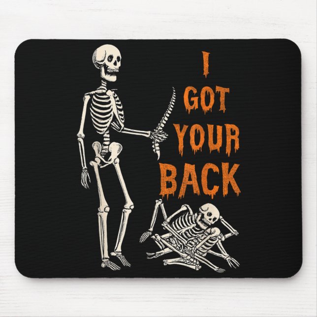 Alfombrilla De Ratón Halloween Skeletons Ive Got Your Back Costume Men  (Frente)