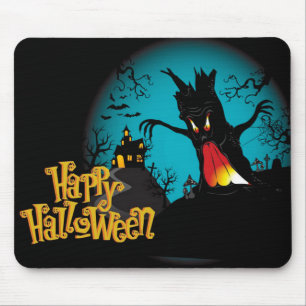 Alfombrilla De Ratón Halloween Spooky Tree and Haunty House
