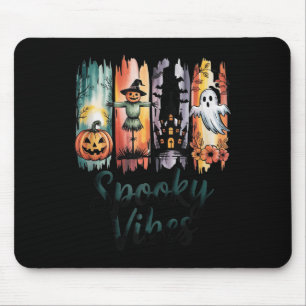 Alfombrilla De Ratón Halloween Spooky Vibes Bat Ghost Halloween