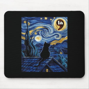 Alfombrilla De Ratón Halloween Starry Night Black Cat Comma La Kamala H