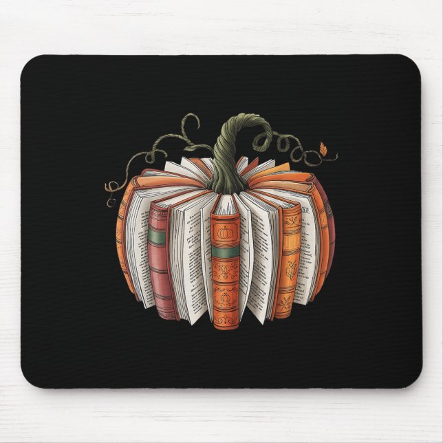 Alfombrilla De Ratón Halloween Teachers Libraries Fall Book Pumpkin Ret (Frente)