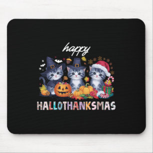 Alfombrilla De Ratón Halloween Thanksgivin Gato Navidades de Hallothank
