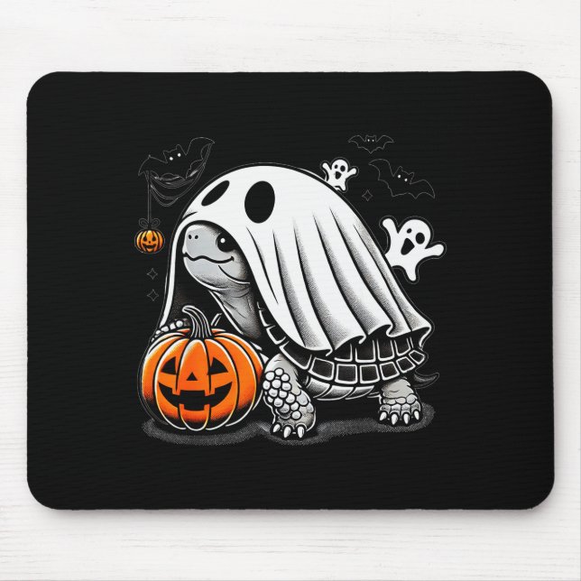 Alfombrilla De Ratón Halloween Turtle Ghost Pumpkin Costume Terran Tort (Frente)