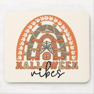 Alfombrilla De Ratón Halloween Vibes Boho Rainbow Fall Halloween