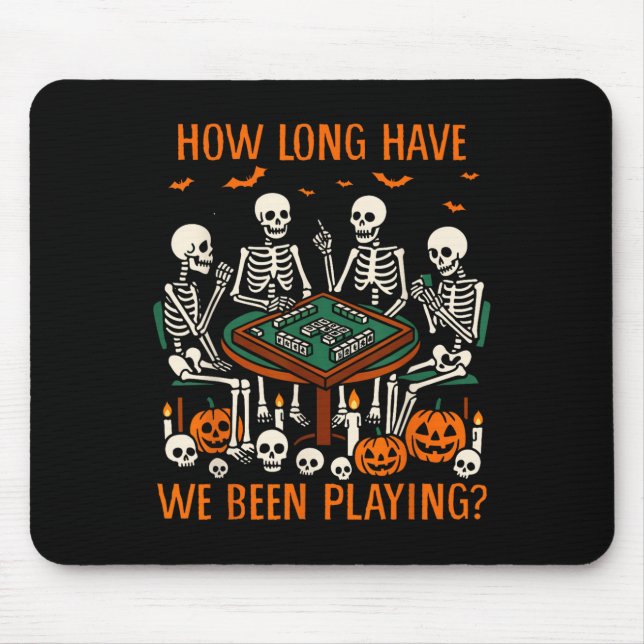 Alfombrilla De Ratón Halloween Vibes Mahjong Lover Cuánto tiempo hemos  (Frente)