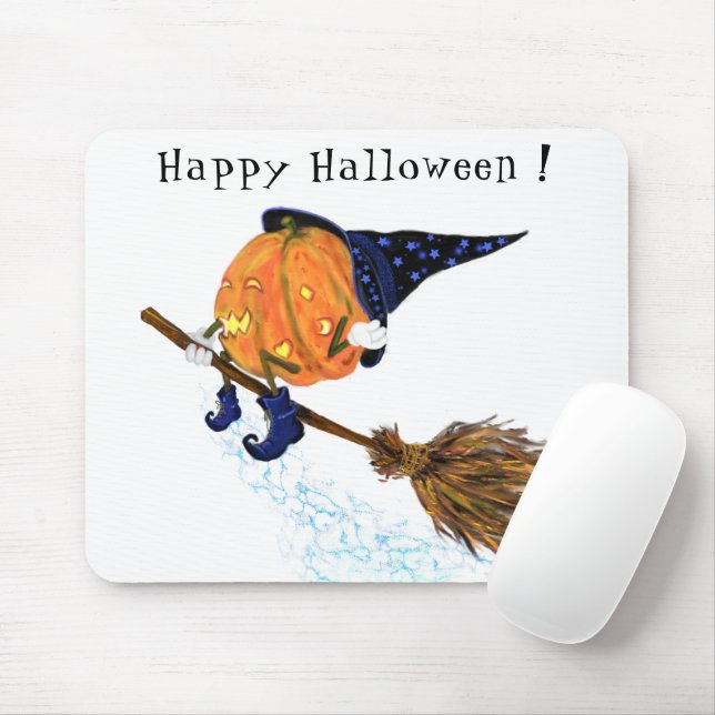 Alfombrilla De Ratón Halloween Witch Pumpkin Mouse Pad (Con ratón)