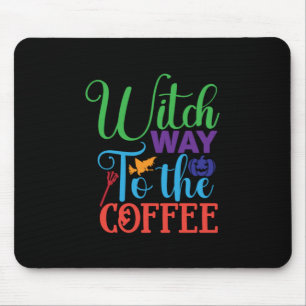 Alfombrilla De Ratón Halloween Witch Way To the Coffee