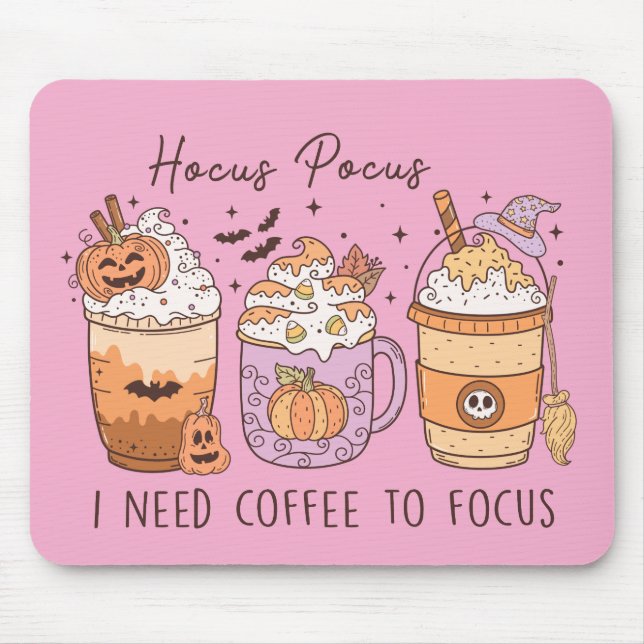 Alfombrilla De Ratón Halloween y el café (Frente)