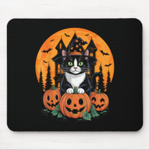 Alfombrilla De Ratón Halloween y Jack O Lantern Pu Gorra de la Bruja de
