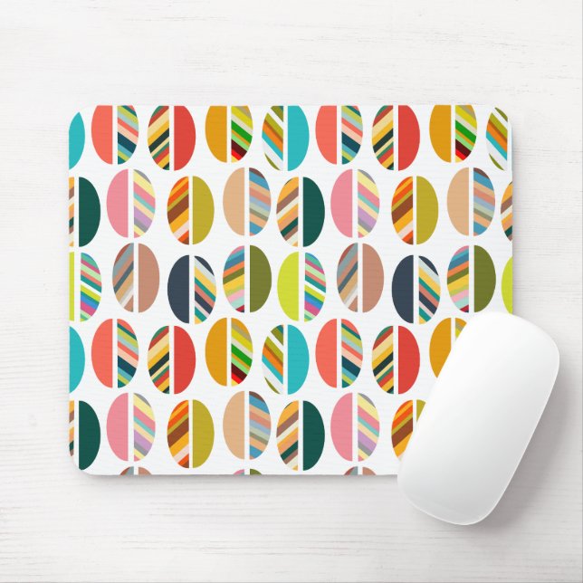Alfombrilla De Ratón Halnos ovalados a rayas (Con ratón)