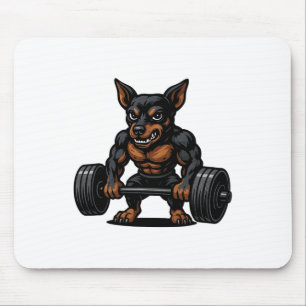 Alfombrilla De Ratón Halterofilia Culturista Miniature Pinscher Entrena