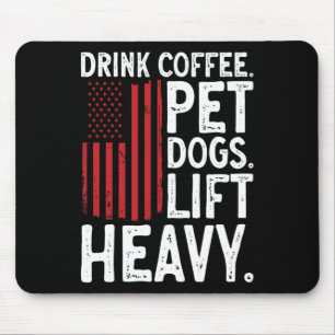 Alfombrilla De Ratón Halterofilia de Fisicoculturismo Beber Café Perros