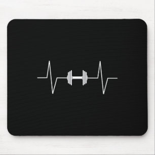 Alfombrilla De Ratón Halterofilia Dumbbell Heartbeat Ekg Pulse Tee Gif