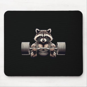 Alfombrilla De Ratón Halterofilia Raccoon Raccoon Gym Workout Muscled R