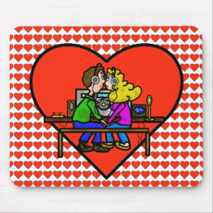 Alfombrilla De Ratón Ham Radio Kissing Couple Computer Mousepad
