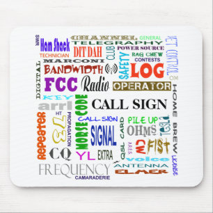 Alfombrilla De Ratón ¡Ham Radio Word Collage Mousepad Personalizar!