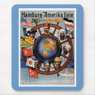 Alfombrilla De Ratón Hamburg Amerika Line Poster