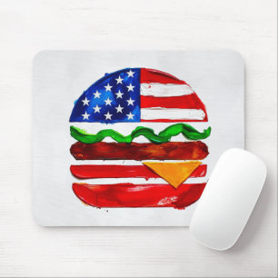 Alfombrilla De Ratón Hamburguesa América (Pintura Blanca No. 1)