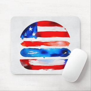 Alfombrilla De Ratón Hamburguesa América (Pintura Blanca No. 3)