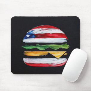 Alfombrilla De Ratón Hamburguesa América (Pintura Negra No. 2)